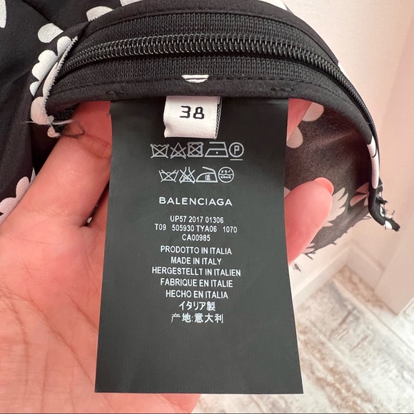 Balenciaga top floral print tie neck M - Picture 7 of 8